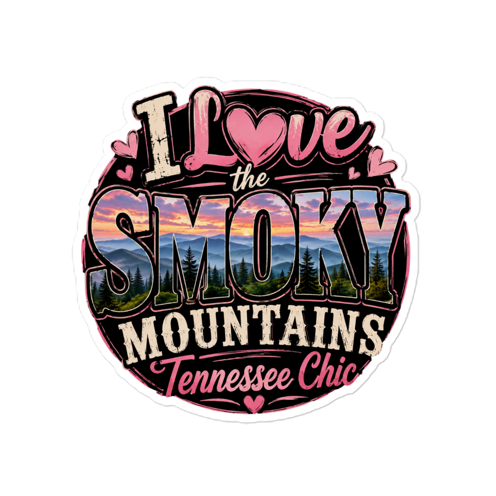 I love the smoky mountains die cut sticker