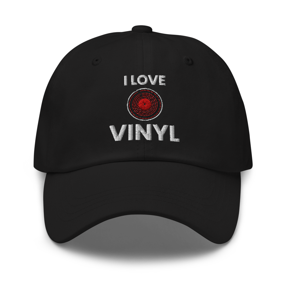 I Love Vinyl Dad Hat - Black