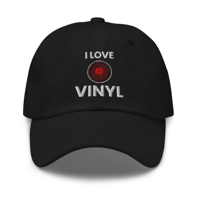 I Love Vinyl Dad Hat - Black