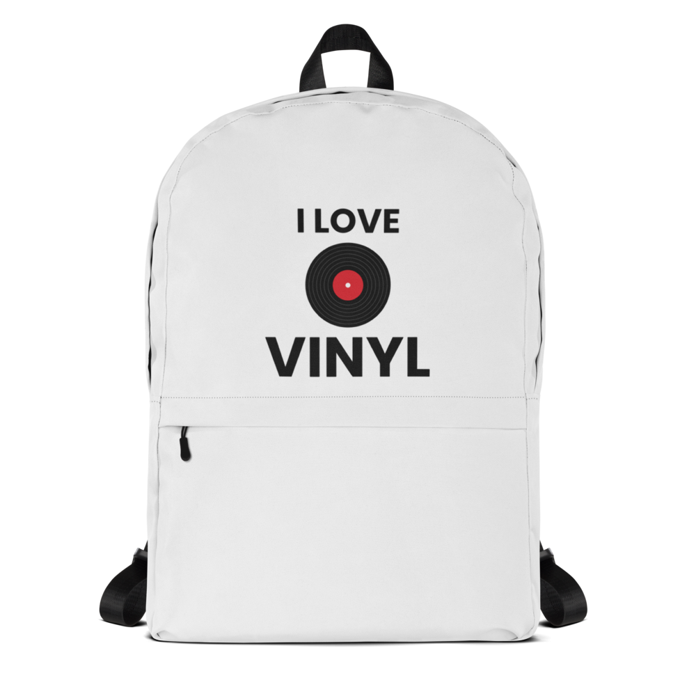 I Love Vinyl Backpack - White