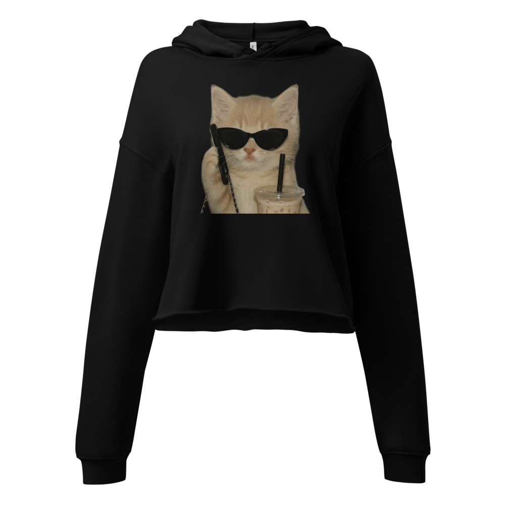Relax cat cropped hoodie