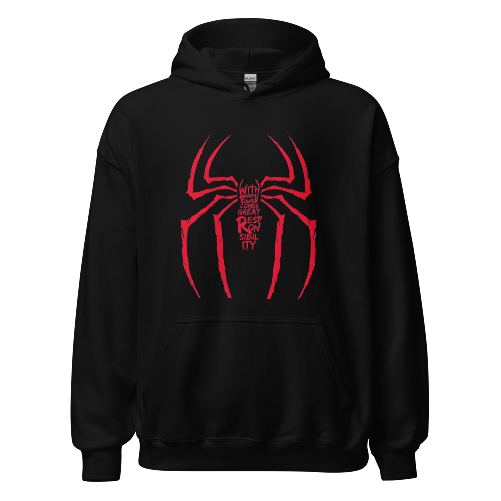 Spider man hoodie black and red