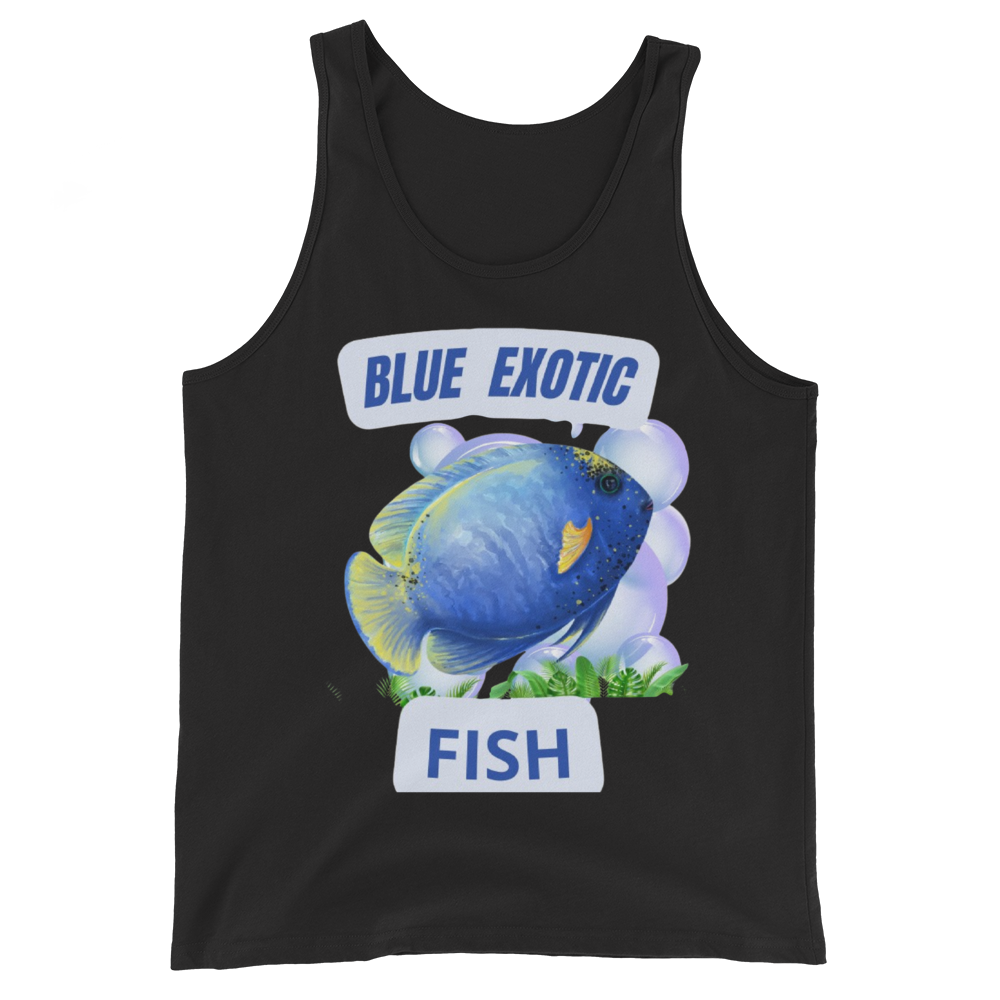 Blue Exotic Fish Illustration Underwater SceneArt