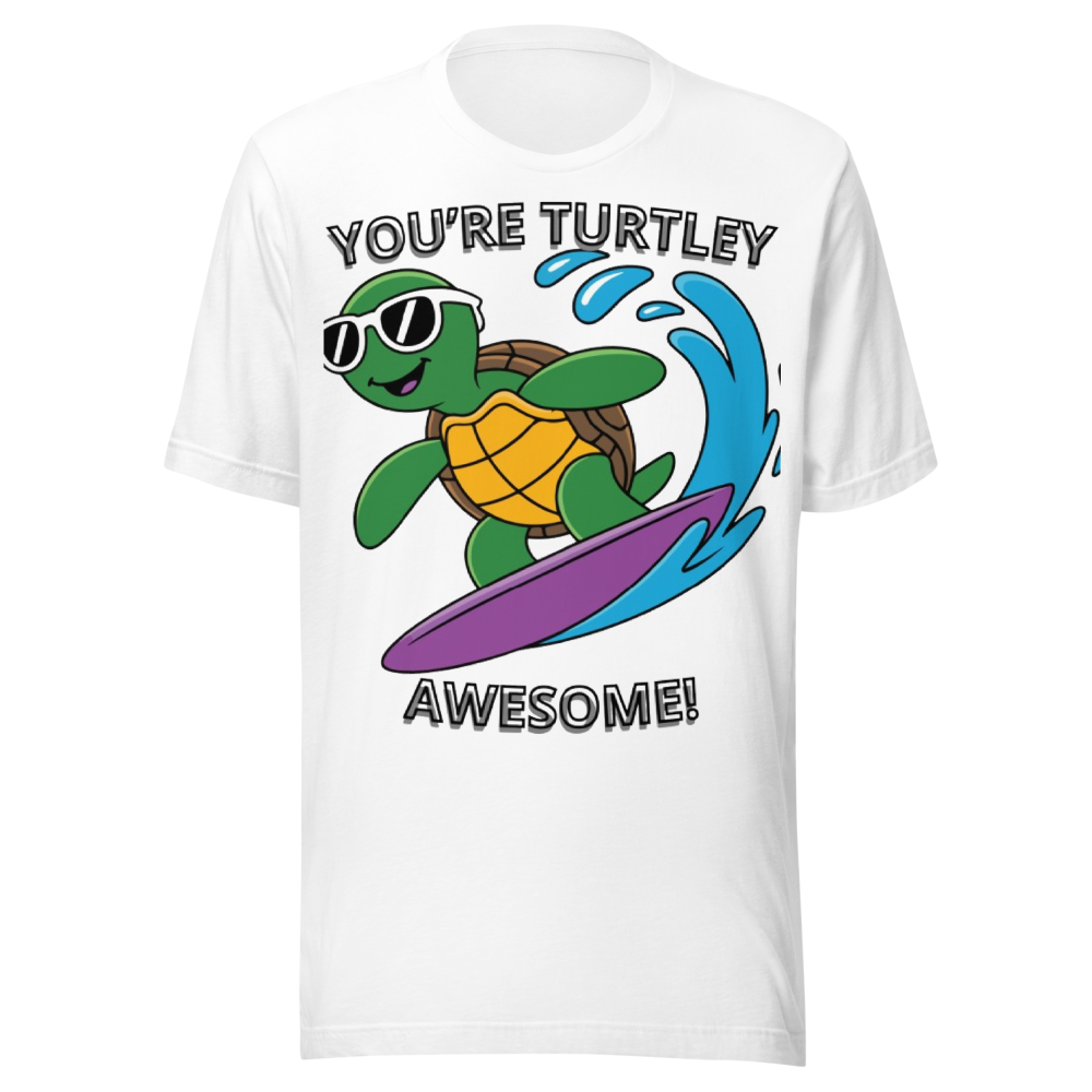 Funny Surfing Turtle with Sunglasses – turtley