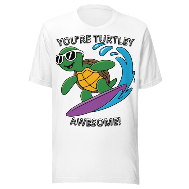 Funny Surfing Turtle with Sunglasses – turtley