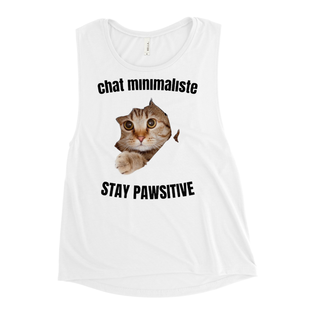 Chat Multicolore Minimaliste – Stay Pawsitive !