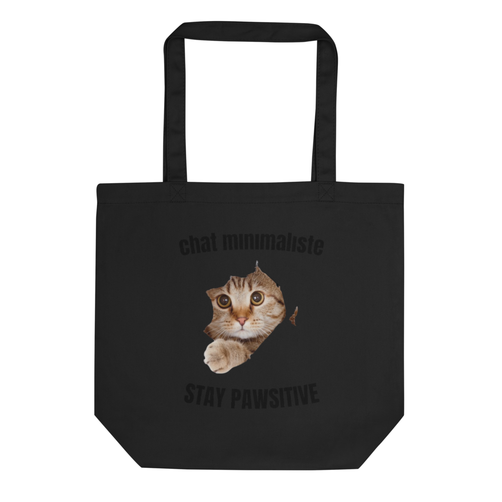 Stay Pawsitive Cat – Minimalist Peeking Cat Torn