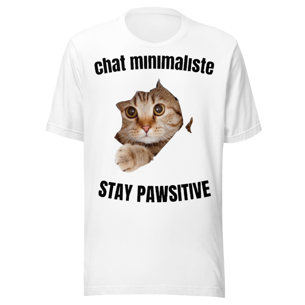 Stay Pawsitive Cat – Cat Torn minimaliste Funny