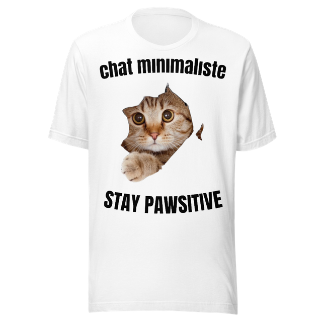 Stay Pawsitive Cat – Cat Torn minimaliste Funny