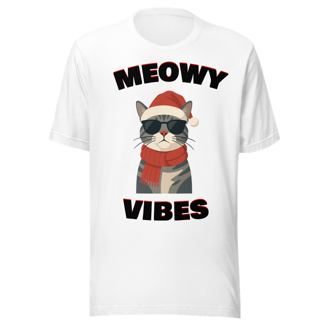 Meowy Vibes – Chat de Noël avec Bonnet Rouge