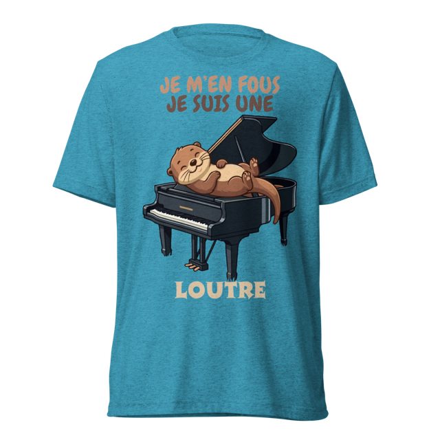 Loutre allongée sur un piano –Design humoristique