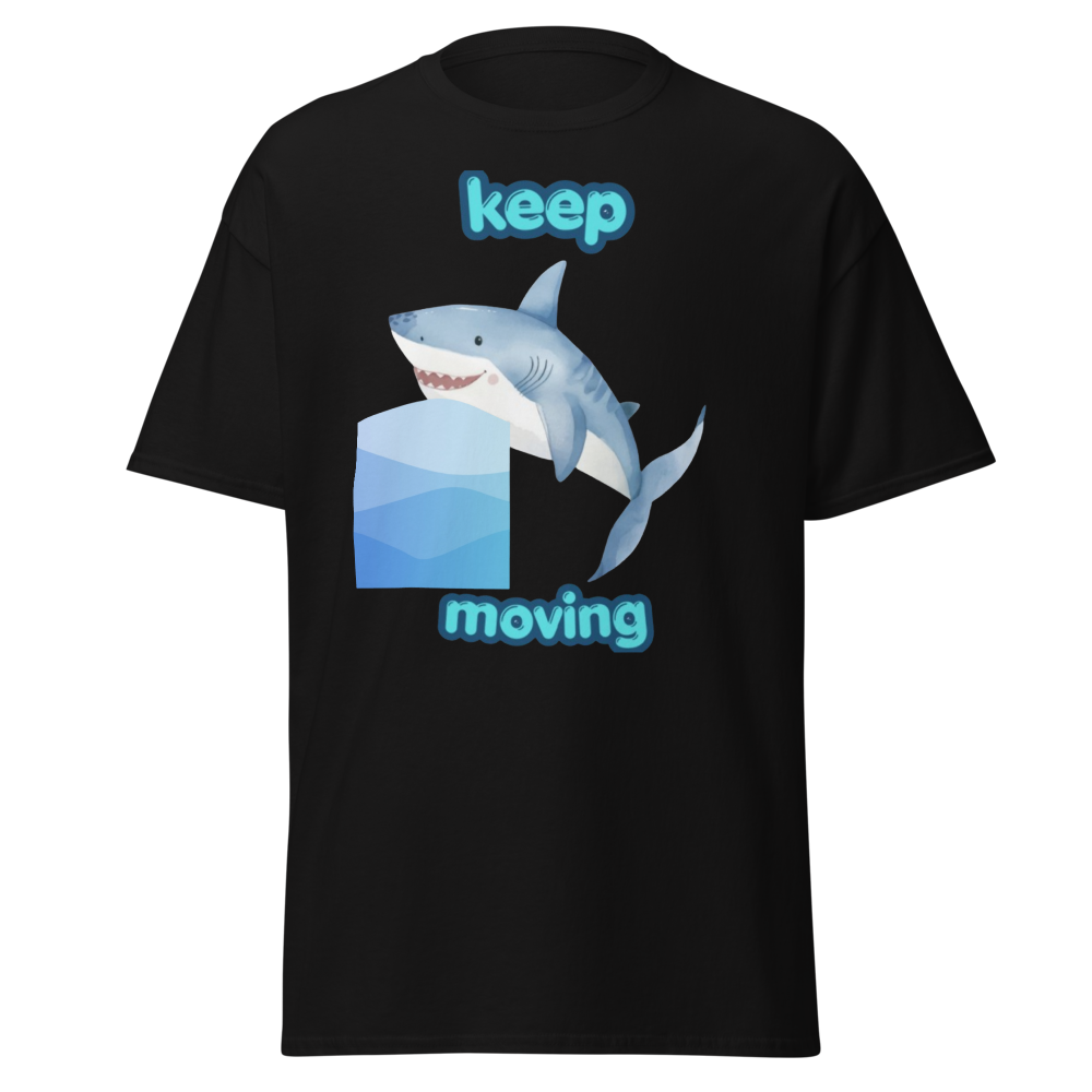 Requin KEEP MOVING illustration turquoise