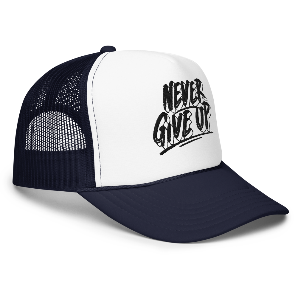 "Never Give Up" Trucker Hat Bk