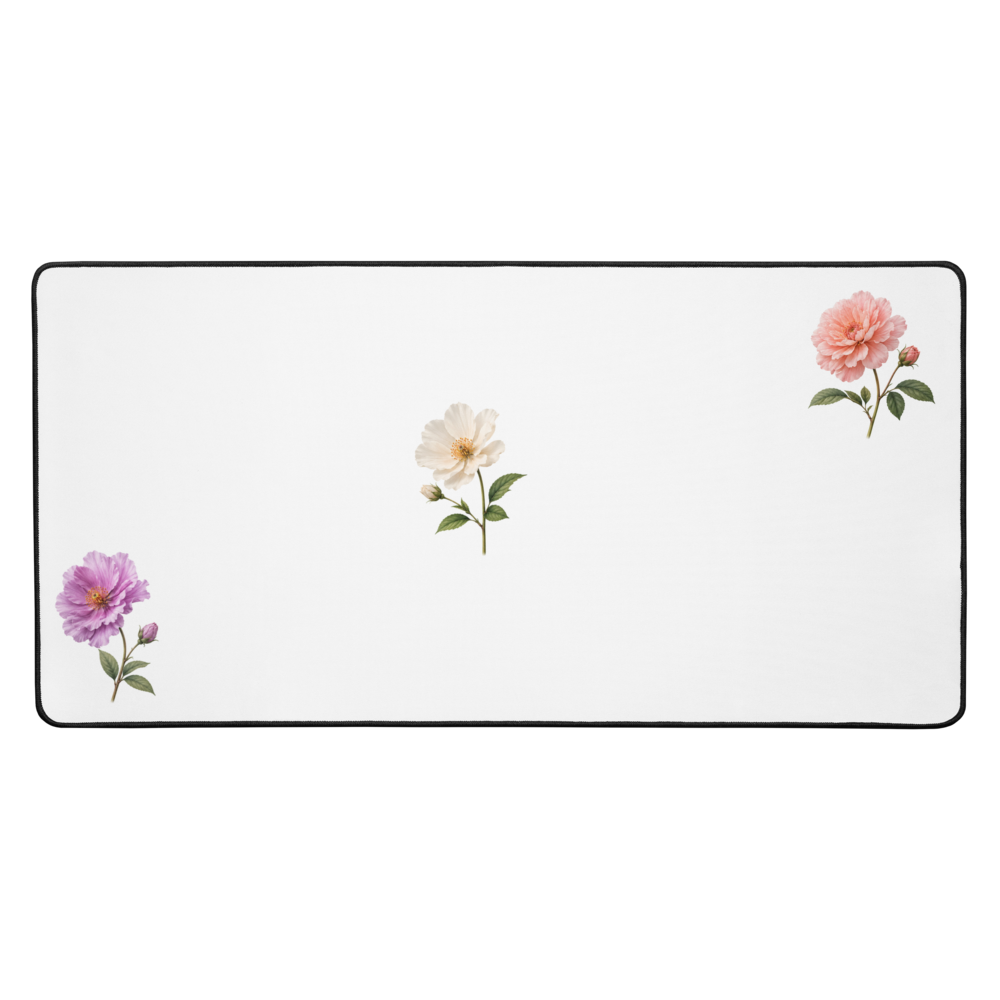 Floral Desk Mat | Botanical Extended Mouse Pad.