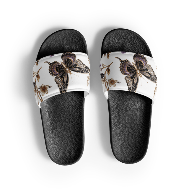 Midnight Butterfly Royale | Luxury Women's Slides