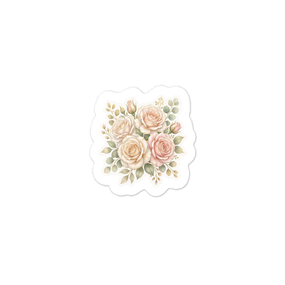 Elegant Pink Rose Garden Sticker