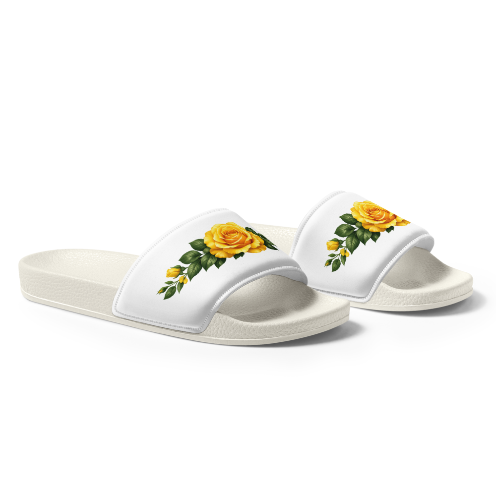 Golden Yellow Rose Luxury Women’s Slides