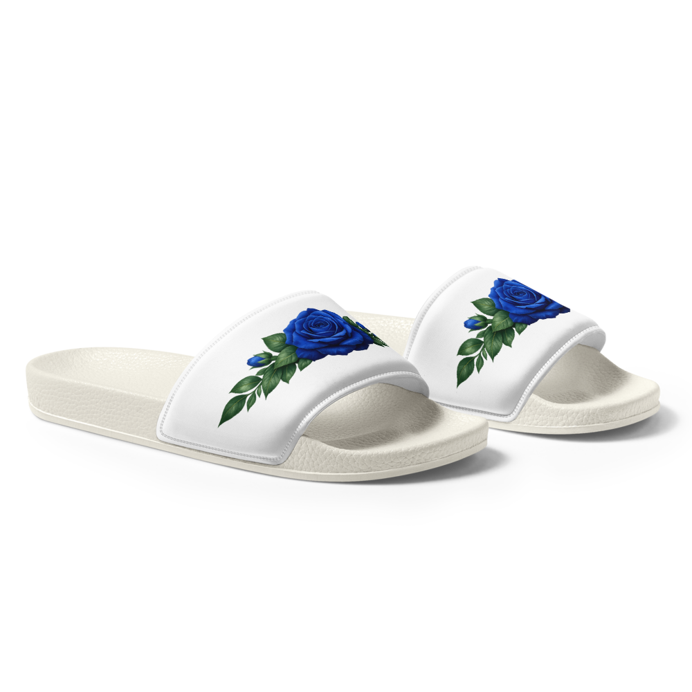 Sapphire Blue Rose Luxury Women’s Slides