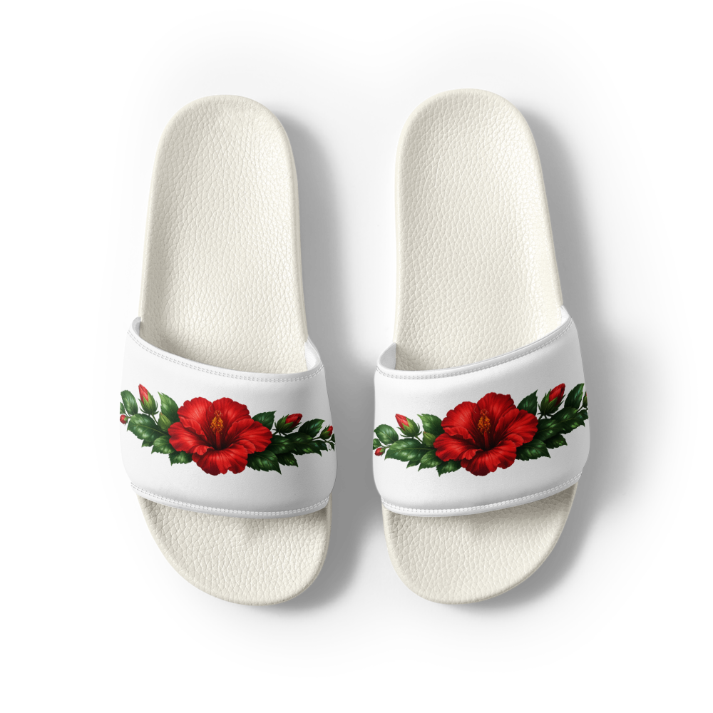 Red Hibiscus Éclat Luxury Women’s Slides