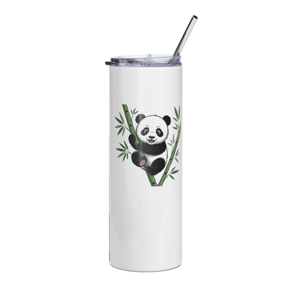 Cute Panda Tumbler with Straw