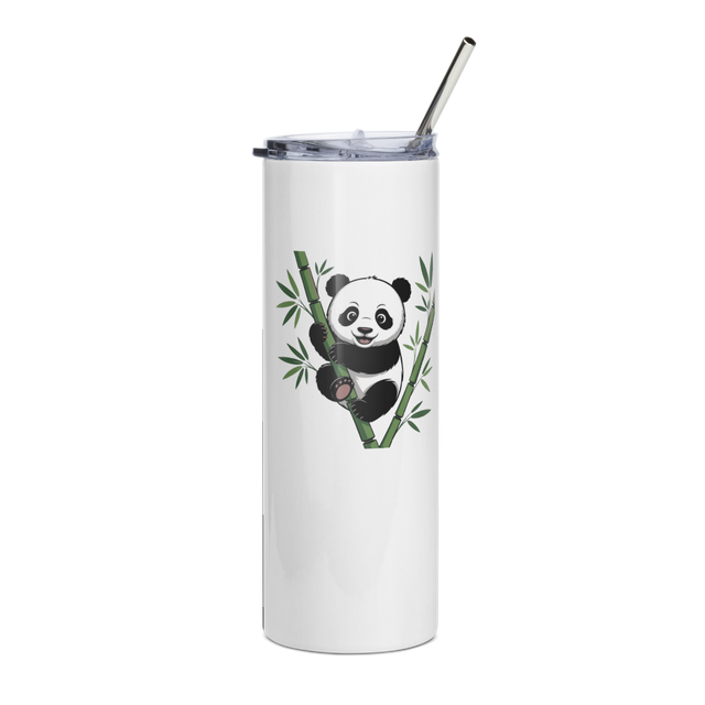Cute Panda Tumbler with Straw