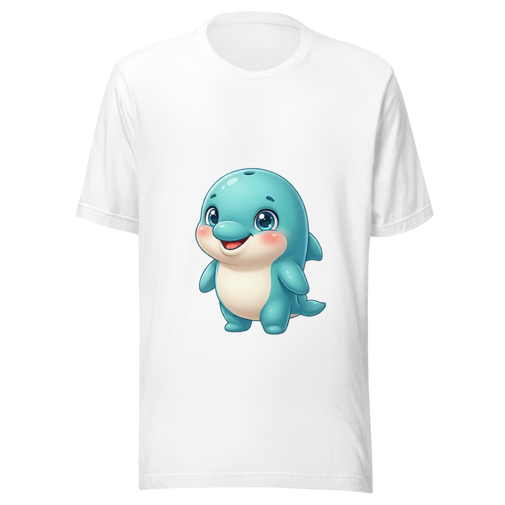 Cute Kawaii Blue Baby Dolphin Character 