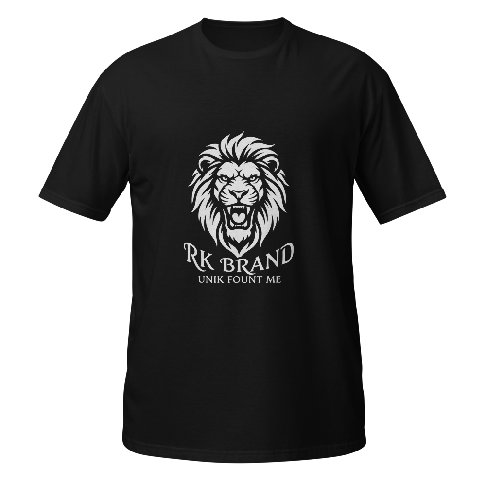 Black Tishart  white Lion Logo We Look Uniq