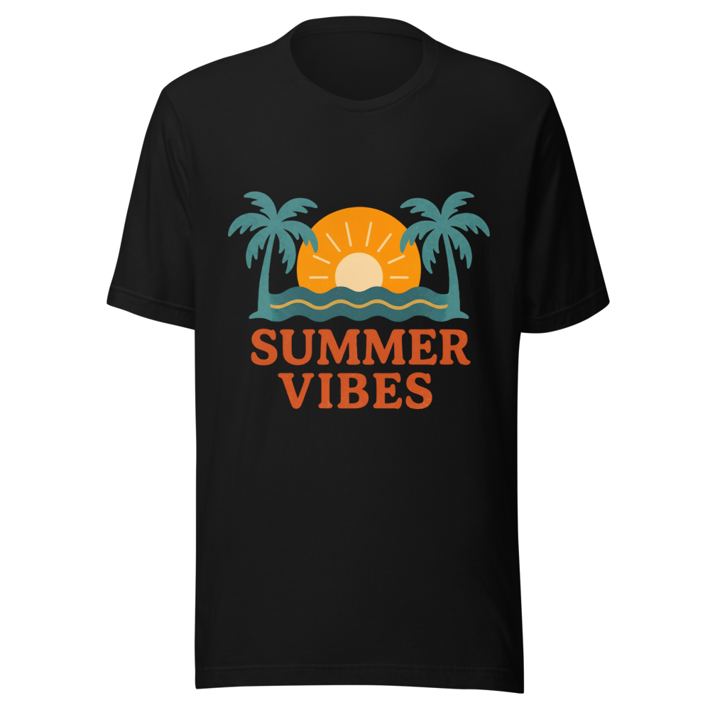 Tropical Summer Vibes Sunset & Palm Trees T-Shirt