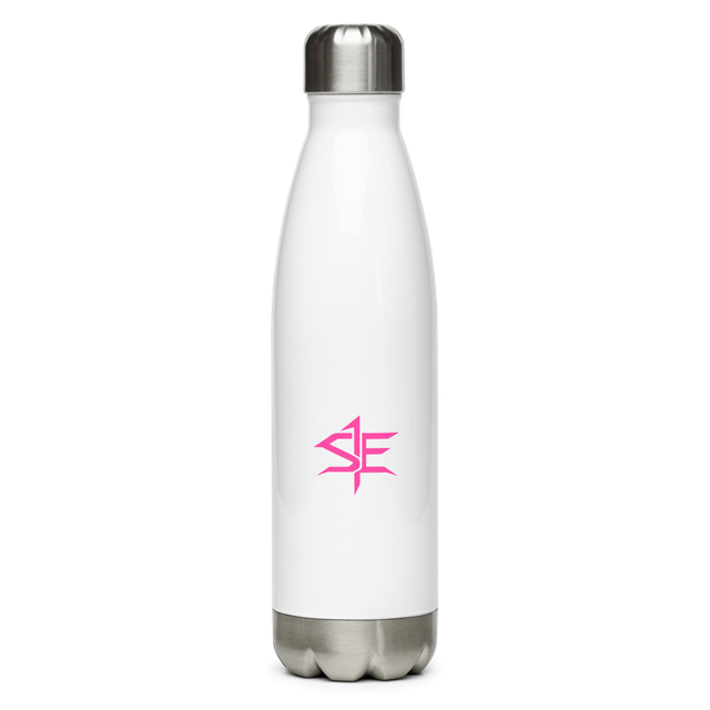 PINKN & WHITE STAINLESS STEEL WATER BOTTLE