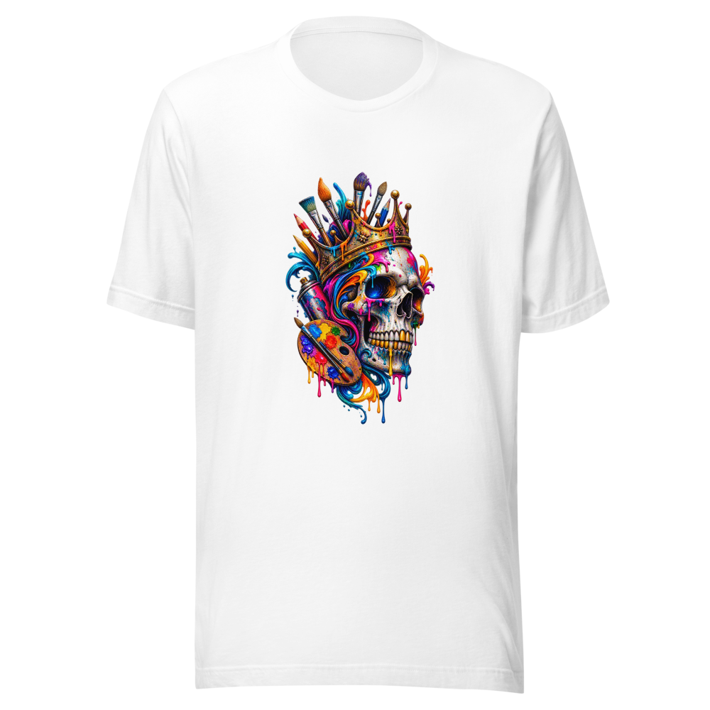 Colorful Skull King Art T-Shirt/ Creative Design 