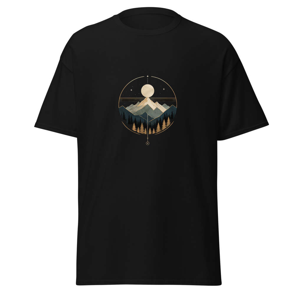 Moonlit Mountains Circle Graphic Tee shirt 