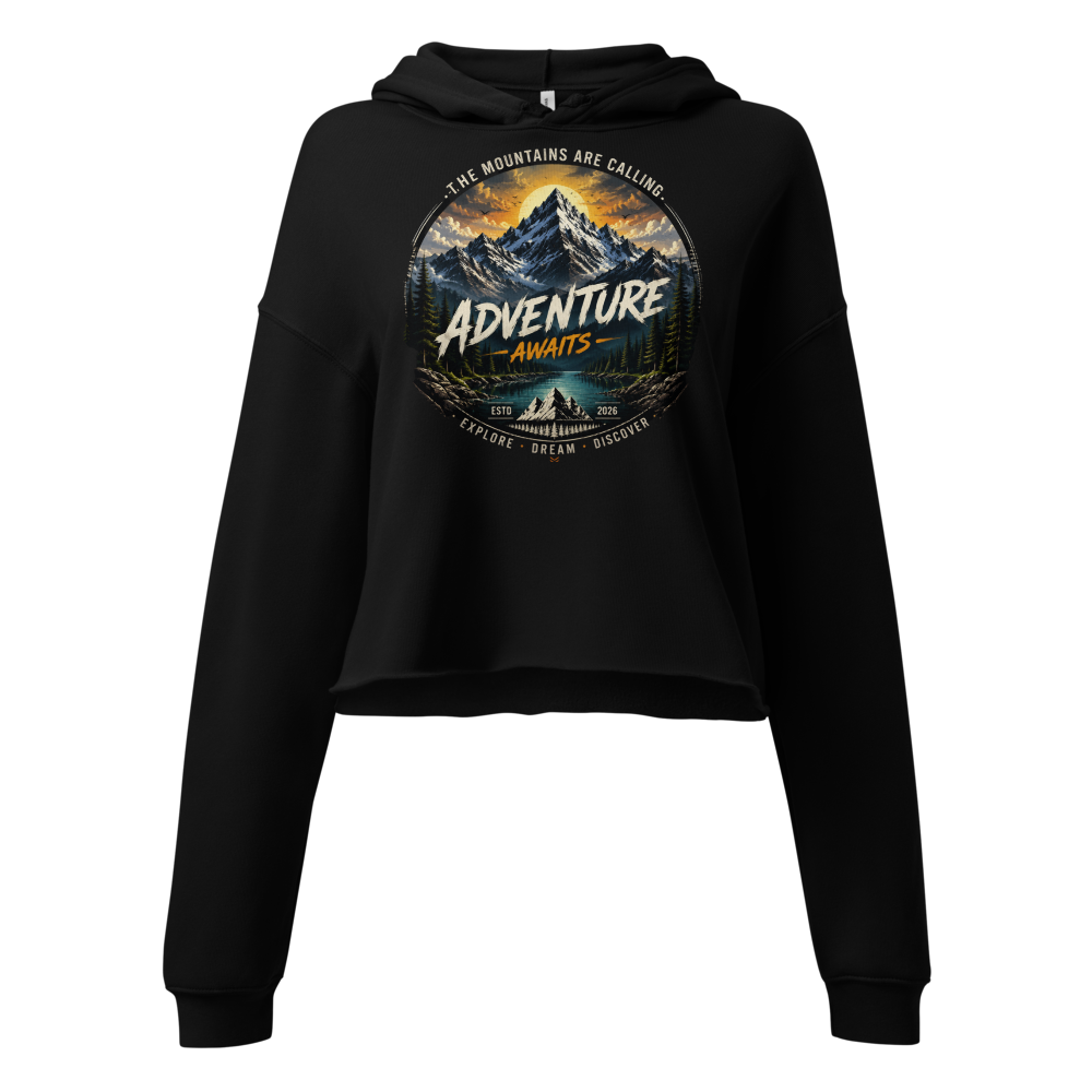 Mountain Adventure Cropped Hoodie | Women's Graphi