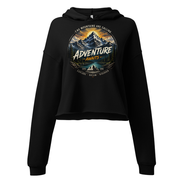 Mountain Adventure Cropped Hoodie | Women's Graphi