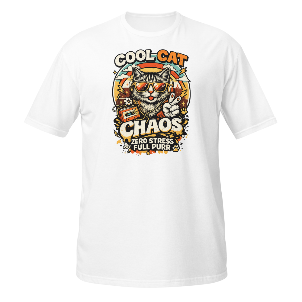 Cool Cat Chaos Zero Stress Full Purr Funny Retro C