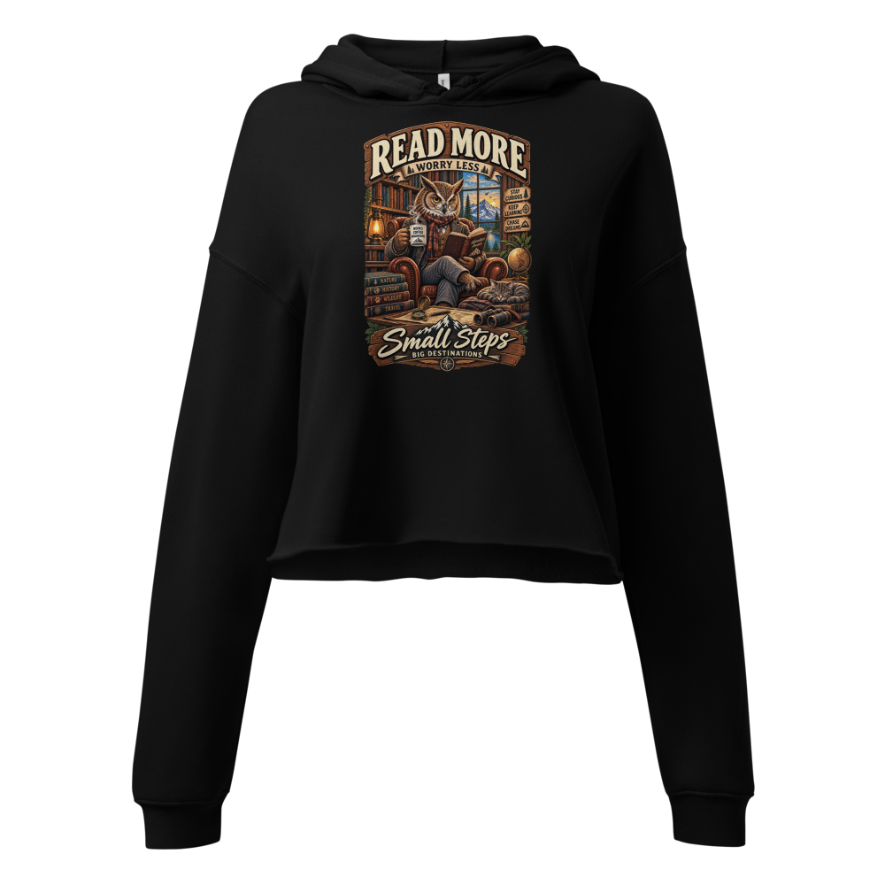 Read More Worry Less Vintage Owl Graphic Hoodie
