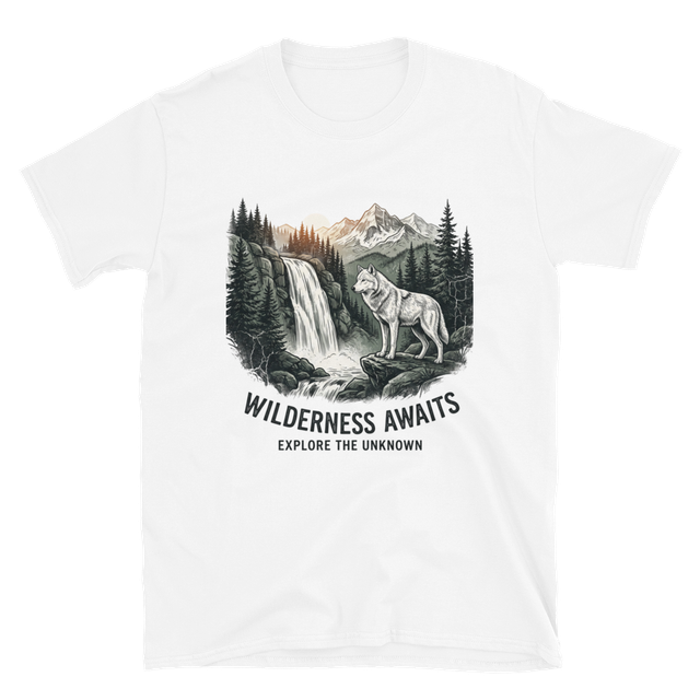 Wilderness Awaits Wolf Nature Graphic Tee