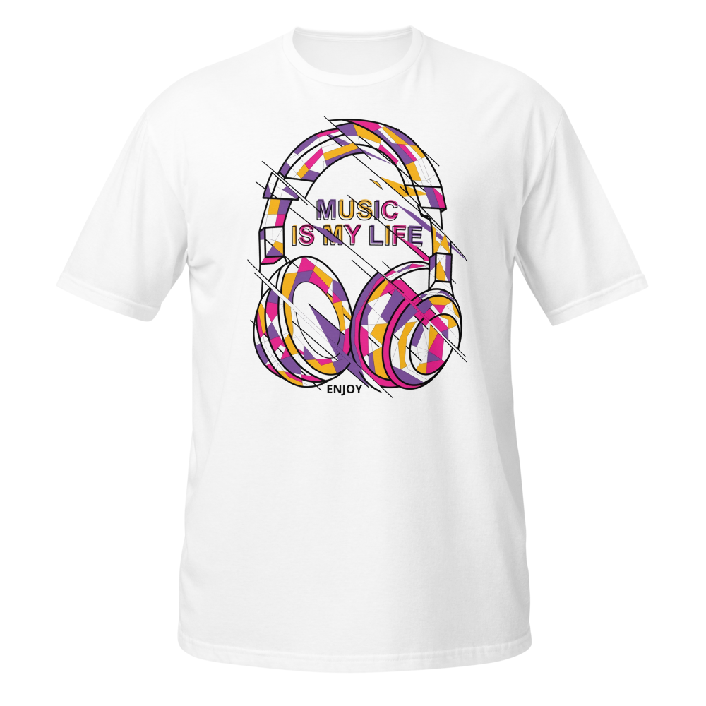 "Music Is My Life" Abstract Headphones T-shirt 