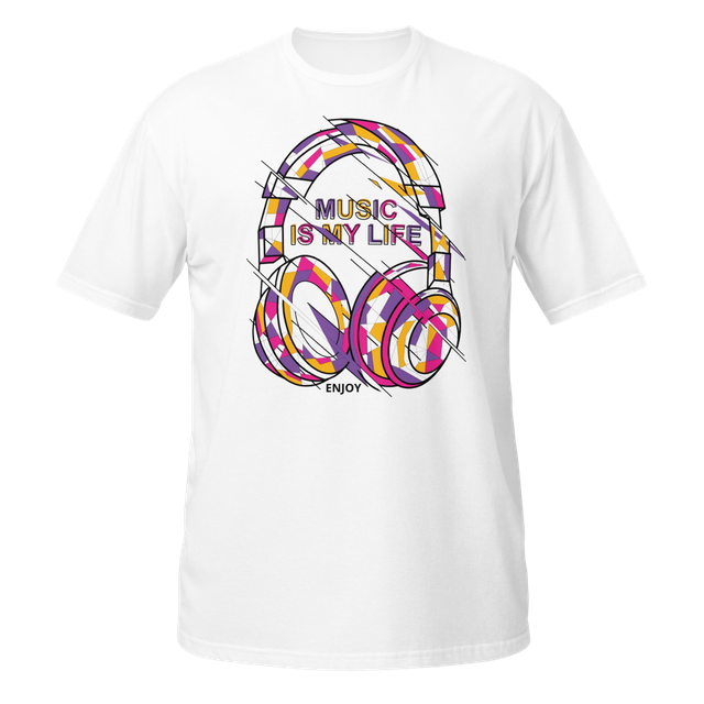 "Music Is My Life" Abstract Headphones T-shirt