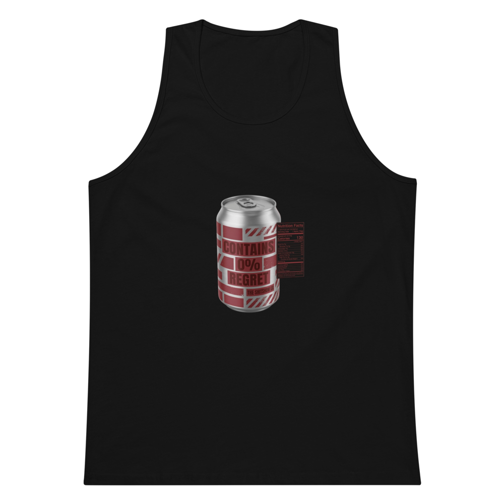 Contains 0% Regret Graphic Tank Top - Black