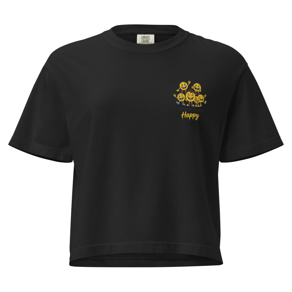 Just Smile and Be Happy T-shirt | Cute Laughing Em
