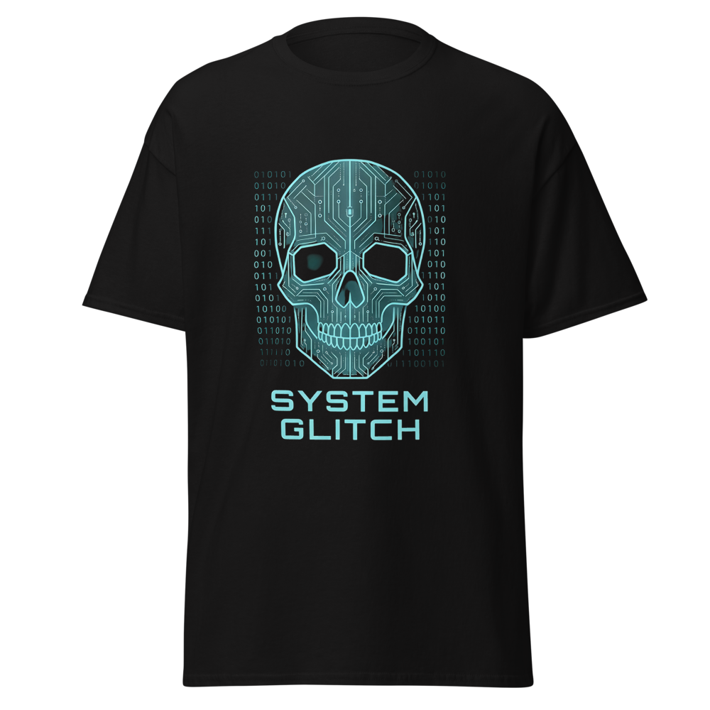 Cyber Skull System Glitch T-Shirt