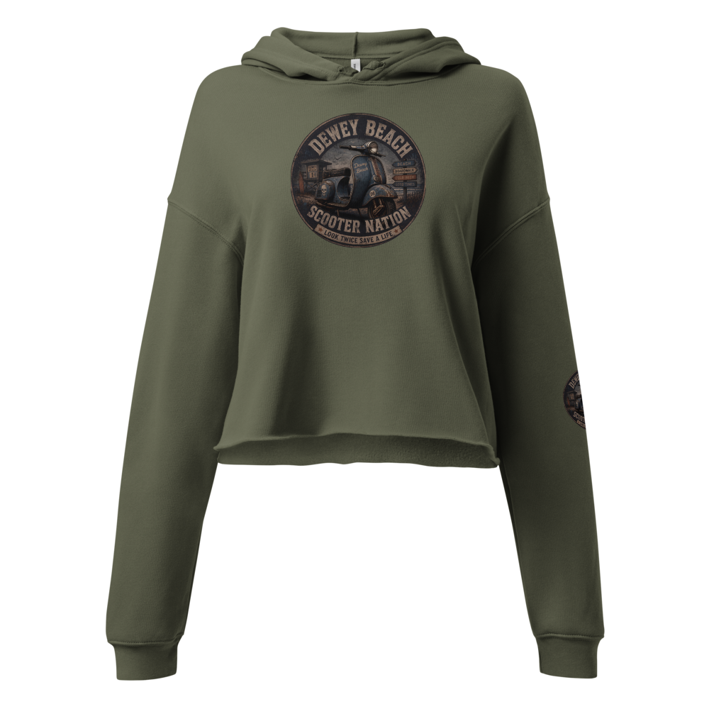 Scooter nation design women's cropped hoodie