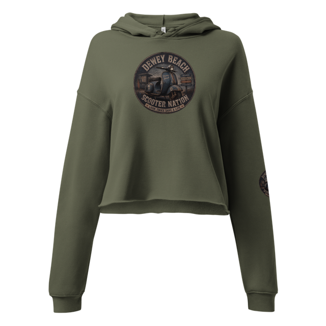 Scooter nation design women's cropped hoodie