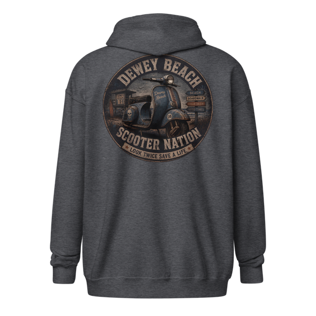 Scooter nation retro zip up hoodie