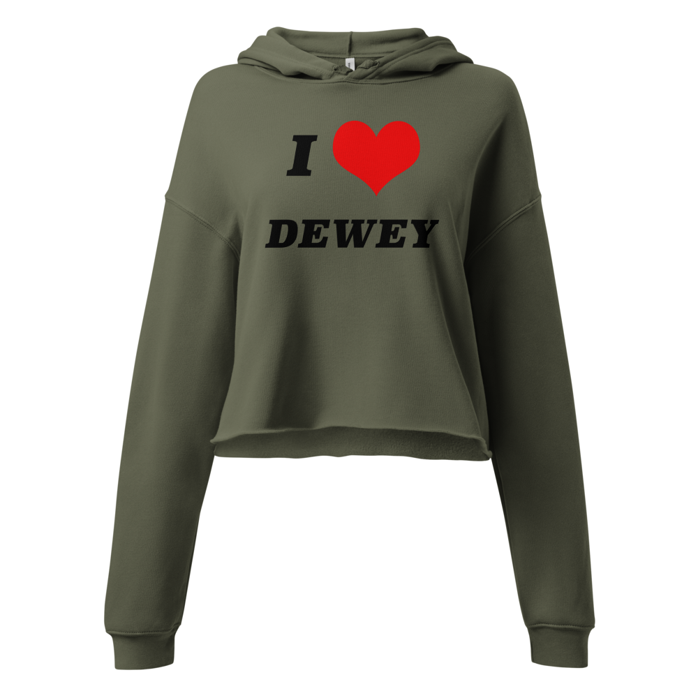 I ❤️ Dewey women's cropped hoodie