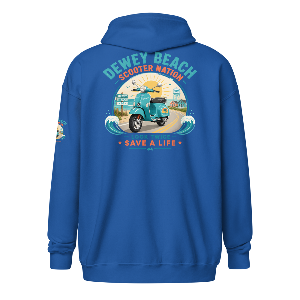 Scooter nation water tower zip up hoodie