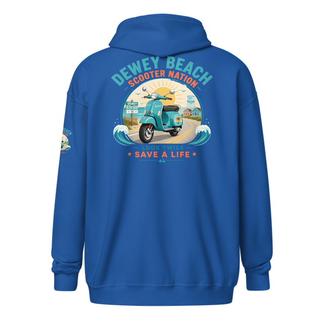 Scooter nation water tower zip up hoodie