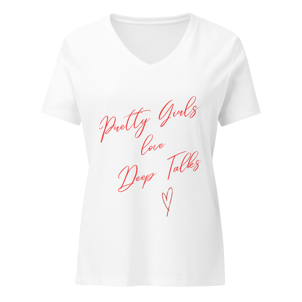 Pretty Girls Love Deep Talks V-neck T-Shirt
