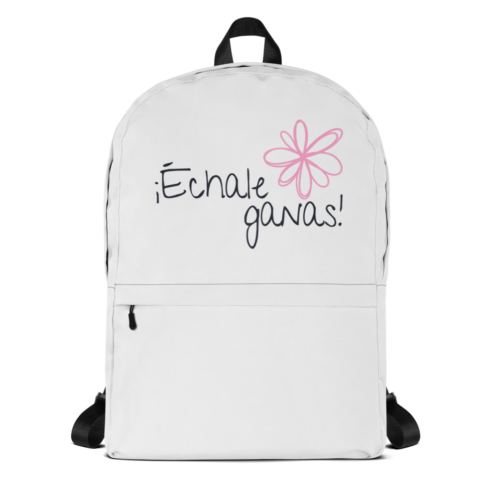 Echale Ganas Floral Minimalist Backpack - Pink