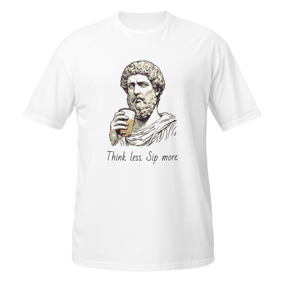 Funny Greek Statue Drink Mug - Think Less Sip More